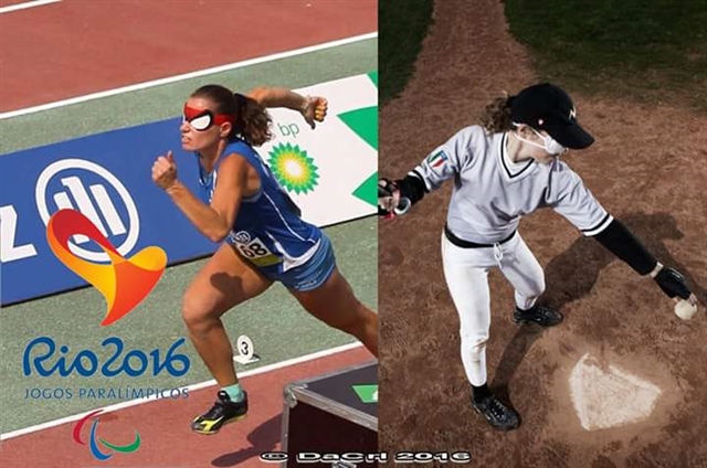 Arjola in corsa sulla pista di atletica e con la divisa dei Thunder's Five